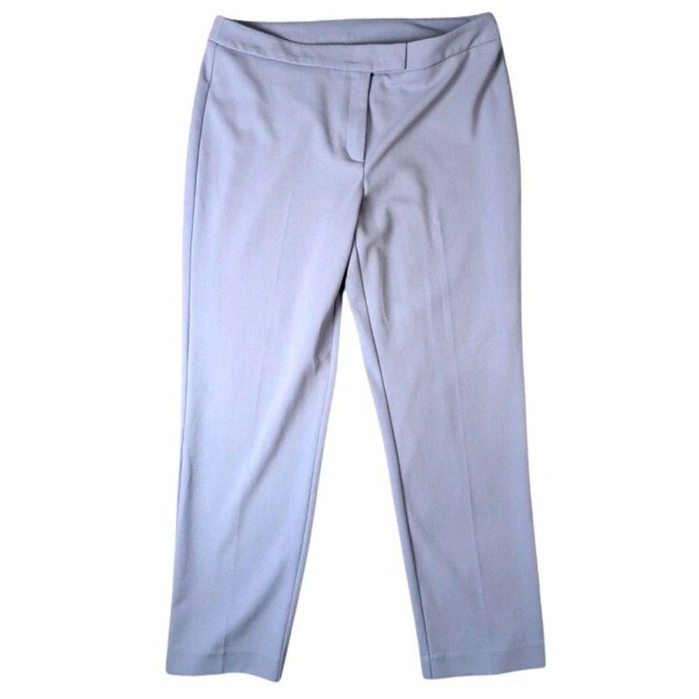 Anne Klein~Ice Blue Dress Pants~Women Sz 12~Mid High Rise Trouser Ankle Workwear